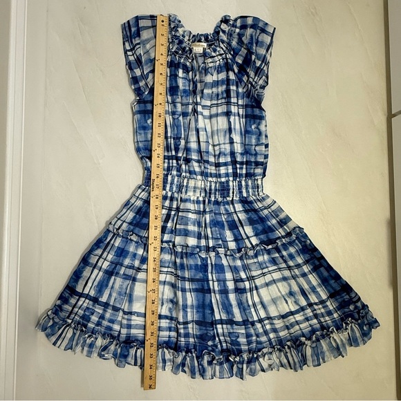 Shoshanna Catalina Dress • Blue Watercolor Plaid • Size 4 - Picture 4 of 11